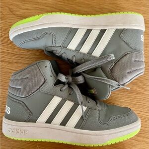 Adidas High Top Gray and Green Big Boy Sneakers